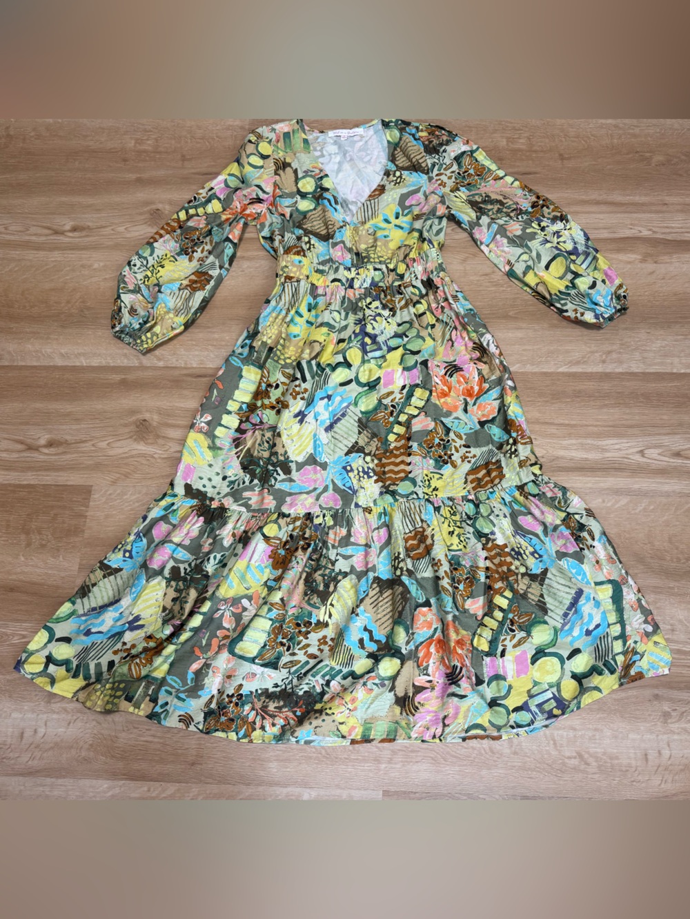 Meet me in Santorini Whispering Meadow Maxi Dress in Multicolor